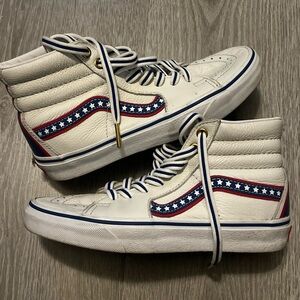 LA Made Red and White High-Top Sneakers